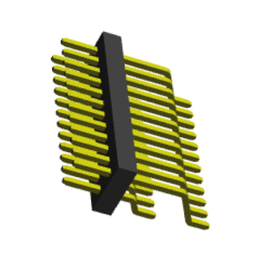 0.8mm x1.2mm pitch dual row right angle SMT male header