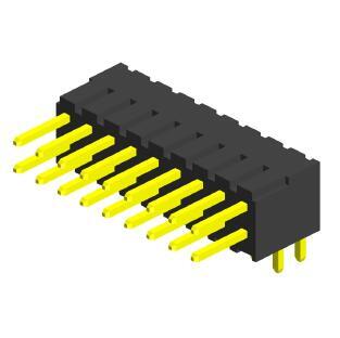 2.54mm double rows Right angle Male header HMNDR74 H=7.4