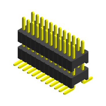1.27x2.54mm pitch Double row S.M.T two layer pin header