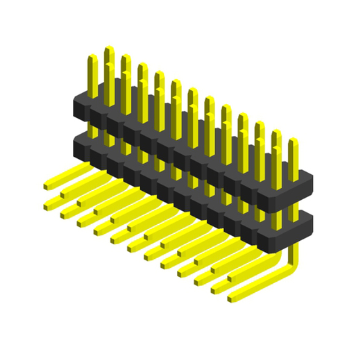 1.27mm pitch Double row two layer right angle pin header