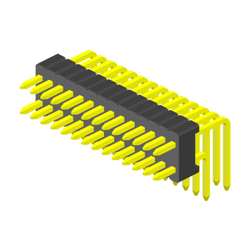 1.27x2.54mm pitch Double row Right angle pin header